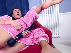 Solo teen girl kate rich in pijama plays with vibro sex toy for jean-marie corda's video