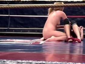 Ginger dyke makes out with wrestling partner