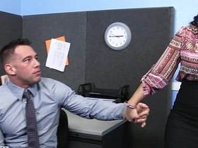 Chesty brunette holly west ride cock in the office