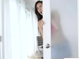 Aubrey videos her stepmum in the shower