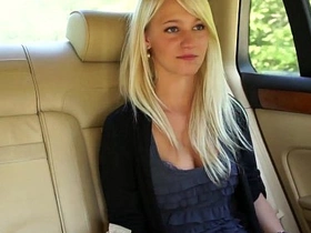 Myfirstpublic girl leans out car window to suck cock
