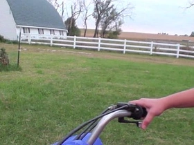 Perfect teen real life farmers daughter riding atv naked on iowa farm