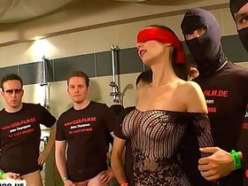 German goo girls - blindfolded milf bukkake gangbang