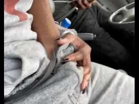 Young slut finger fucked in car