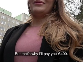 Public agent russian shaven pussy fucked for cash