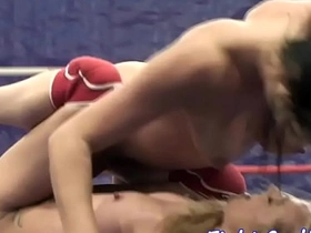 Wrestling lesbians licking wet pussies