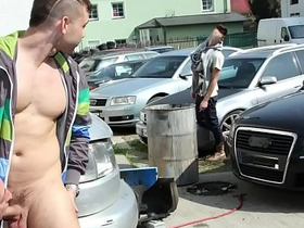 Gaywire - muscle man fucked in the ass out in public no shame man none