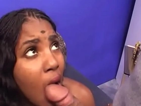 Big ass indian honey gets twat pounded by big white dick on couch