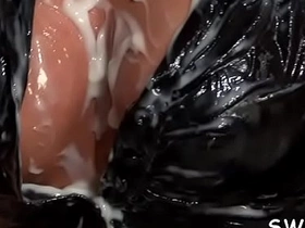 Sexy gloryhole reviling with baby getting pussy all oozy