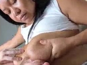 Breastfeeding MILF Asian Lactating Handjob Cumshot Big Tits Milk Spasmodical