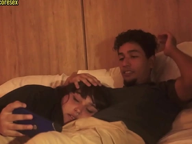 My stepsister chokes on my penis after watching a pic