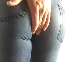jerking off my cock in tight Ripped jeans