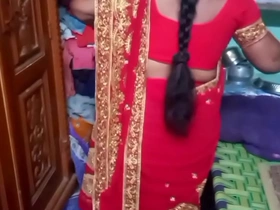 Desi beauty housewife sary infirm of purpose in home