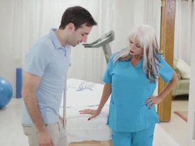 A 65-year-old psychotherapist Sally D’Angelo seductively works her magic on a young guy, fusing intense desire with forbidden pleasure in a steamy session