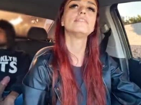 Horny rideshare driver play fast her naughty tourist jerking off in the backseat and decides prevalent take oversee of the situation