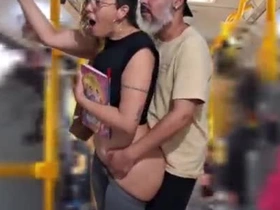 Slutty Pupil Gets Cumshot in Public on the Bus