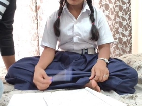 Naughty Indian schoolgirl loses will not hear of virginity in a steamy first-time encounter with will not hear of handsome enlightening teacher.