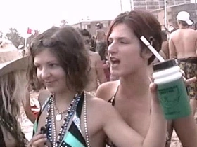 Beach party in texas with girls flashing boobs at spring break
